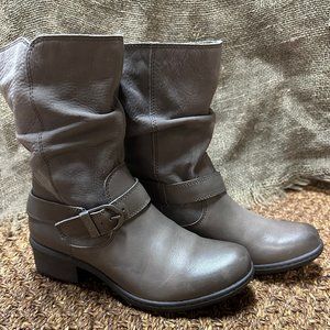 BOGS CARLY MID LEATHER WATERPROOF TAUPE BOOTS 7 NEW